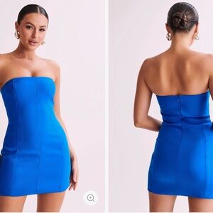 Meshki Crepe Mini Dress - Cobalt Blue (Small)